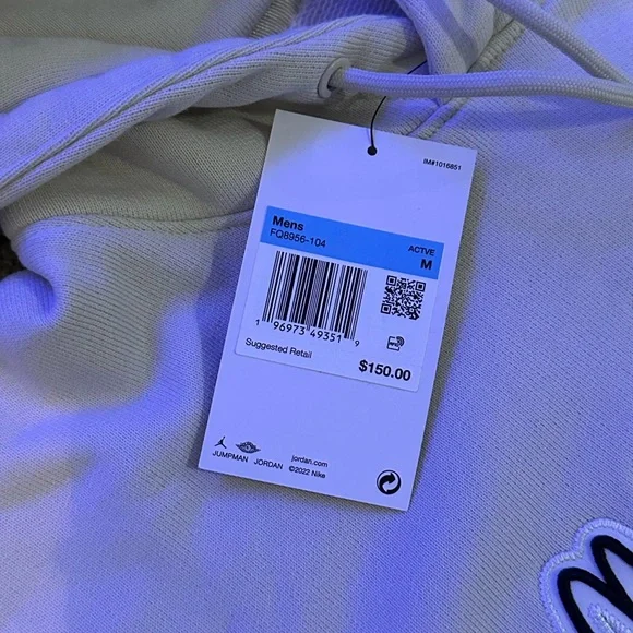 Jordan X A Ma Maniere Cream Hoodie with Black Logo - Picture 2 of 3